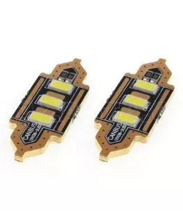 ΛΑΜΠΑΚΙΑ ΠΛΑΦΟΝΙΕΡΑΣ 36mm 12V 5.600K 3xSMD 5730 LED AMIO - 2 ΤΕΜ.