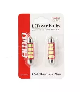 ΛΑΜΠΑΚΙΑ ΠΛΑΦΟΝΙΕΡΑΣ 39mm 12V 5.600K 16xSMD 4014 LED CAN-BUS  AMIO - 2 ΤΕΜ. 