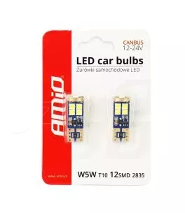 T10 W5W 12V W2,1x9,5d ΛΕΥΚΟ 5.600K 12SMDx2835 (ΚΑΡΦΩΤΟ - CAN-BUS) 2ΤΕΜ. 