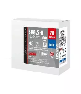 ΛΑΜΠΑΚΙ ΠΛΑΦΟΝΙΕΡΑΣ 932V SV28,5-8 2SMDx1CHIP LED 70lm CAN-BUS 12x36mm ΜΠΛΕ  ΚΟΥΤΙ LAMPA - 20 ΤΕΜ. 