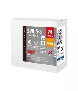 ΛΑΜΠΑΚΙΑ ΠΛΑΦΟΝΙΕΡΑΣ 932V SV28,5-8 2SMDx1CHIP LED 700lm CAN-BUS 12x41mm ΠΟΡΤΟΚΑΛΙ ΚΟΥΤΙ LAMPA - 20 ΤΕΜ. 