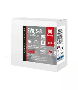 ΛΑΜΠΑΚΙΑ ΠΛΑΦΟΝΙΕΡΑΣ 932V SV28,5-8 2SMDx1CHIP LED 80lm CAN-BUS 12x41mm ΚΟΚΚΙΝΟ ΚΟΥΤΙ LAMPA - 20 ΤΕΜ. 