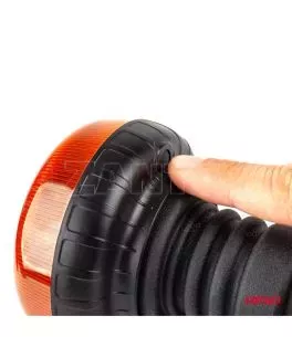 ΦΑΡΟΣ ΠΕΡΙΣΤΡΕΦΟΜΕΝΟΣ LED MINI 12/24V 18SMD ΕΛΑΣΤΙΚΟΣ ΒΙΔΩΤΟΣ ΠΟΡΤΟΚΑΛΙ 138x86mm AMIO -1 ΤΕΜ. 