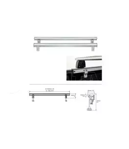 ΒΑΣΕΙΣ ΣΤΗΡΙΞΗΣ ΑΛΟΥΜΙΝΙΟΥ TBR FIXING PROFILE KIT M 116,6 cm ΣΕ ΑΣΗΜΙ ΧΡΩΜΑ ΜΕ ΥΠΟΔΟΧΕΣ T-SYSTEM ΓΙΑ ΜΠΑΡΕΣ TBR ΚΑΡΟΤΣΑΣ ΣΕ PICK 