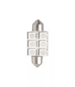 ΛΑΜΠΑΚΙΑ ΠΛΑΦΟΝΙΕΡΑΣ C5W/C10W 12V 1,44W SV8,5 36mm PREMIUM LED 6xSMD5050 ΜΠΛΕ M-TECH - 1 ΤΕΜ. 
