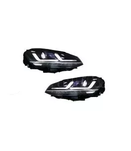 Μπροστινά Φανάρια Set Για Vw Golf VII (7) 12-17 DRL Full Led Halogen Version Black/Chrome LEDHL103-CM Osram Ledriving Osram Ledr 