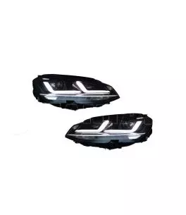 Μπροστινά Φανάρια Set Για Vw Golf VII (7) 12-17 DRL Full Led Halogen Version Black/Chrome LEDHL103-CM Osram Ledriving Osram Ledr 