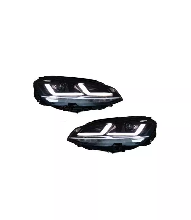 Μπροστινά Φανάρια Set Για Vw Golf VII (7) 12-17 DRL Full Led Halogen Version Black/Chrome LEDHL103-CM Osram Ledriving Osram Ledr
