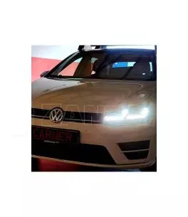 Μπροστινά Φανάρια Set Για Vw Golf VII (7) 12-17 DRL Full Led Halogen Version Black LEDHL103-BK Osram Ledriving 