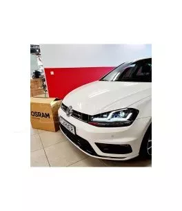 Μπροστινά Φανάρια Set Για Vw Golf VII (7) 12-17 DRL Full Led Halogen Version Black LEDHL103-BK Osram Ledriving 