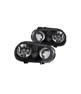 Μπροστινά Φανάρια Set Για Vw Golf IV (4) 97-03 GTI Look Μαύρα H7/H1/H3 Depo 