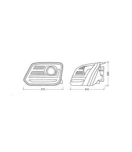 Μπροστινά Φανάρια Set Για Vw Amarok 2010+ DRL Full Led Halogen Version Μαύρα LEDHL107-BK OsramLedriving 