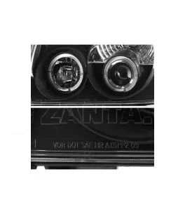 Μπροστινά Φανάρια Set Για Jeep Grand Cherokee 05-08 WK Angel Eyes & Led Μαύρα HB4/H1 Manual Sonar 