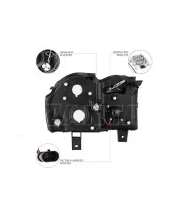 Μπροστινά Φανάρια Set Για Jeep Grand Cherokee 05-08 WK Angel Eyes & Led Μαύρα HB4/H1 Manual Sonar 