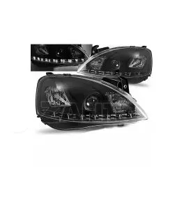 Μπροστινά Φανάρια Set Για Opel Corsa C 00-06 DRL Μαύρα H1/H1 Sonar 