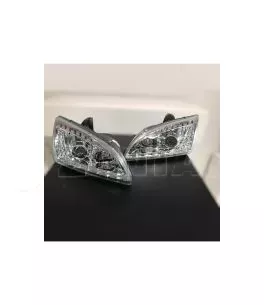 Μπροστινά Φανάρια Set Για Ford Focus 04-08 DRL & Led Φλας Χρωμίου H1/H1 JunYan 