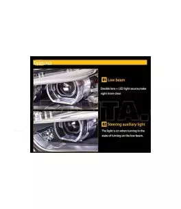 Μπροστινά Φανάρια Set Για Bmw X1 F48 15+ Angel Eyes Full Led Upgrade Μαύρα Με Μοτέρ 