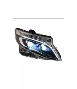Μπροστινά Φανάρια Set Για Mercedes-Benz Vito W447 14+ DRL Led Tube & Led Signal Dynamic Μαύρα Με Μοτέρ Carner 
