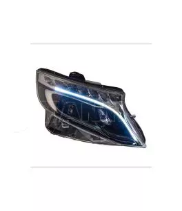 Μπροστινά Φανάρια Set Για Mercedes-Benz Vito W447 14+ DRL Led Tube & Led Signal Dynamic Μαύρα Με Μοτέρ Carner 