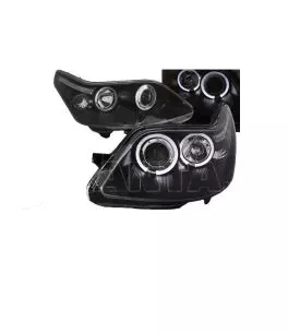 Μπροστινά Φανάρια Set Για Citroen C4 04-10 Angel Eyes Μαύρα H1/H1 Manual Sonar 
