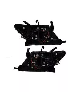 Μπροστινά Φανάρια Set Για Toyota Hilux 05-11 Angel Eyes & Led Black H1/H1 Manual Sonar 