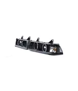 Μπροστινά Φανάρια Set Για Bmw 3 E36 90-99 Sedan / Compact / Touring ccfl Angel Eyes Μαύρα H3/H1 Eagle Eyes 