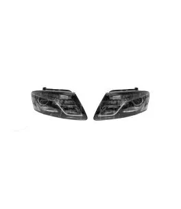 Μπροστινά Φανάρια Set Για Audi Q5 8R 08-12 TRU DRL Μαύρα H7 Με Μοτέρ Depo 