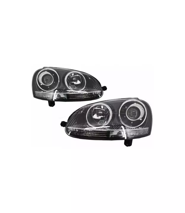 Μπροστινά Φανάρια Set Για Vw Golf V (5) 03-08 Projectors GTI / R32 Look Χρωμίου H7/H7 Με Μοτέρ & E-Mark Carner