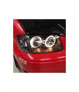 Μπροστινά Φανάρια Set Για Vw Polo 6N2 99-01 Angel Eyes Μαύρα H7/H7 Depo 
