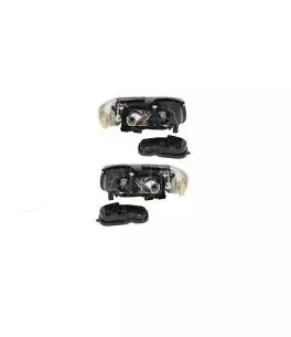 Μπροστινά Φανάρια Set Για Vw Polo 6N2 99-01 Angel Eyes Μαύρα H7/H7 Depo 