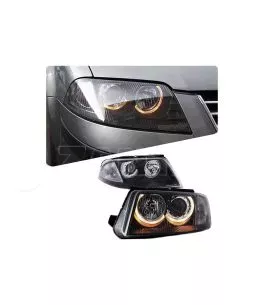 Μπροστινά Φανάρια Set Για Vw Passat 3BG 00-05 Angel Eyes Μαύρα H7/H7 Depo 
