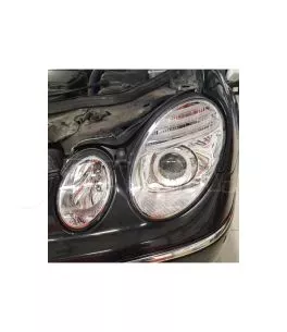Μπροστινά Φανάρια Set Για Mercedes-Benz E-Class W211 02-06 Χρωμίου Facelift Look H7/H7 (Halogen) Με Μοτέρ Depo 