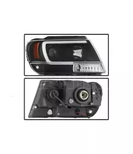 Μπροστινά Φανάρια Set Για Jeep Grand Cherokee 99-05 WJ DRL Tube Lights Μαύρα HB4/H1 Manual Sonar 