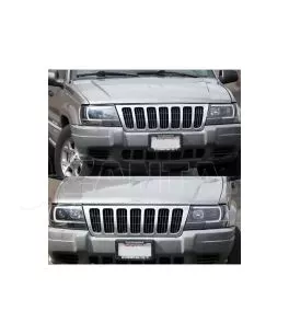 Μπροστινά Φανάρια Set Για Jeep Grand Cherokee 99-05 WJ DRL Tube Lights Μαύρα HB4/H1 Manual Sonar 