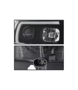 Μπροστινά Φανάρια Set Για Jeep Grand Cherokee 99-05 WJ DRL Tube Lights Μαύρα HB4/H1 Manual Sonar 