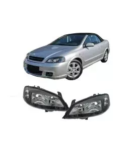 Μπροστινά Φανάρια Set Για Opel Astra G 97-04 Μαύρα H7/H7 Depo 