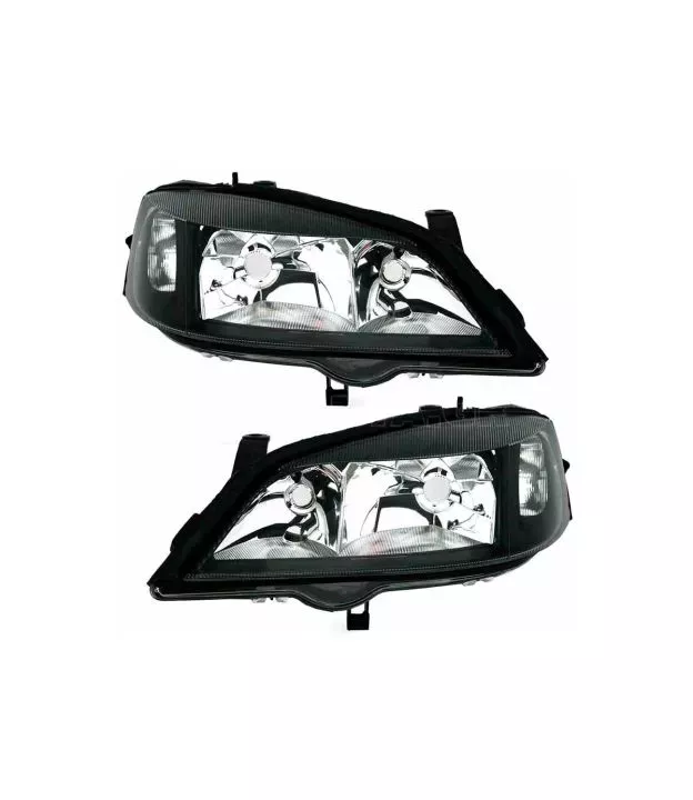 Μπροστινά Φανάρια Set Για Opel Astra G 97-04 Μαύρα H7/H7 Depo