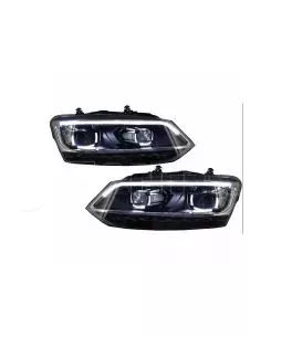 Μπροστινά Φανάρια Set Για Vw Polo 6R/6C 09-17 DRL Passat Matrix Look & Dynamic Φλας H7 Με Μοτέρ Carner 