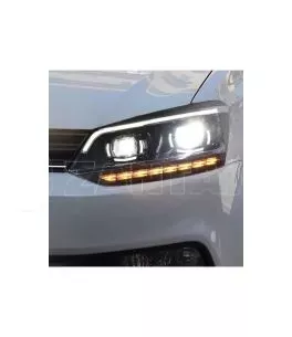 Μπροστινά Φανάρια Set Για Vw Polo 6R/6C 09-17 DRL Passat Matrix Look & Dynamic Φλας H7 Με Μοτέρ Carner 