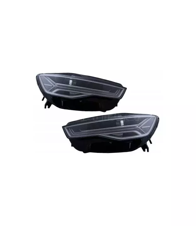 Μπροστινά Φανάρια Set Για Audi A6 4G C7 11-18 DRL Full Led Matrix Design & Dynamic Φλας Μαύρα Με Μοτέρ Carner