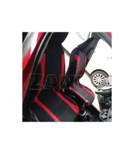 Καλύμματα Υφασμάτινα Super Sport All In One Μαύρο/Κόκκινο Σετ Εμπρός-Πίσω 11 Τεμάχια 