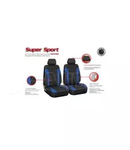 Καλύμματα Υφασμάτινα Sport All In One Μαύρο-Μπλε Ζευγάρι 4 Τεμάχια 
