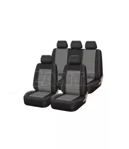 Καλύμματα Υφασμάτινα Super Fit All In One Μαύρο-Γκρι Σετ Εμπρός-Πίσω 10 Τεμάχια 