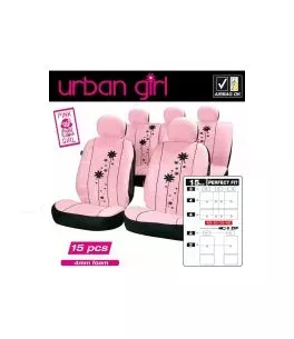 Καλύμματα Υφασμάτινα Urban Girl Ροζ Σετ Εμπρός-Πίσω 15 Τεμάχια FUND96P 