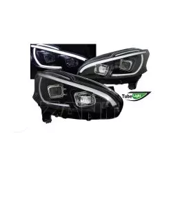 Μπροστινά Φανάρια Set Για Peugeot 208 12-15 DRL Led Tube Μαύρα H11/H1 JunYan 