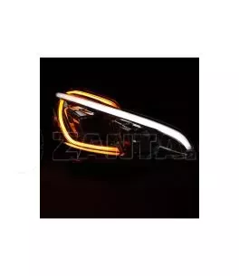 Μπροστινά Φανάρια Set Για Peugeot 208 12-15 DRL Led Tube Μαύρα H11/H1 JunYan 