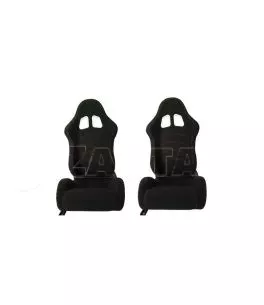 Καθίσματα Bucket Apollo Sport Ύφασμα Μαύρο Με Κόκκινες Ραφές Ζευγάρι 2 Τεμαχίων 