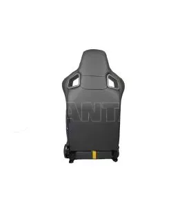 Καθίσματα Bucket RS Performance Δερματίνη / Αλκαντάρα / Ύφασμα  Μαύρα Με Κίτρινη Γραμμή Ζευγάρι 2 Τεμαχίων 