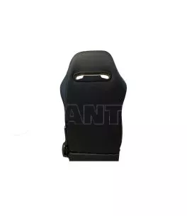 Καθίσματα Bucket Zeus Δερματίνη/Suede Alcantara Μαύρο Με Άσπρες Ραφές Σετ 2 Τεμαχίων 