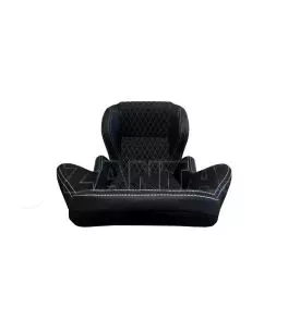 Καθίσματα Bucket Zeus Δερματίνη/Suede Alcantara Μαύρο Με Άσπρες Ραφές Σετ 2 Τεμαχίων 